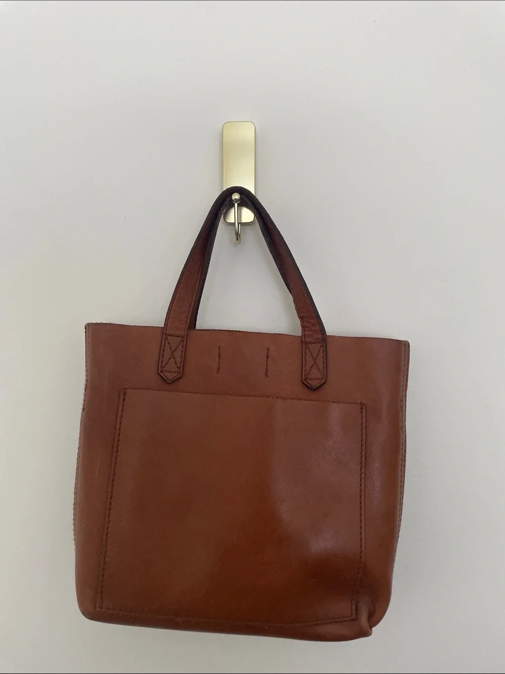 Madewell Mini Tote Classic Brown Leather